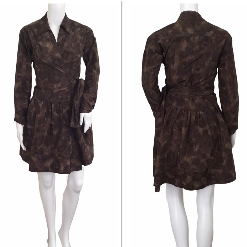 DVF Pablita Leopard Print Wrap Dress Size 0